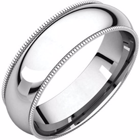 MGR10:612:P Palladium 6mm Milgrain Comfort Fit Band