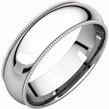 MGR5:609:P Palladium 6mm Milgrain Comfort Fit Band