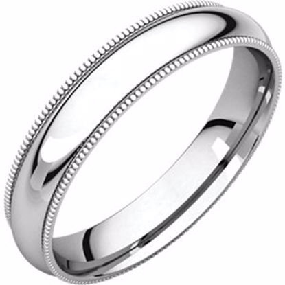 MGR6:613:P Palladium 4mm Milgrain Comfort Fit Band