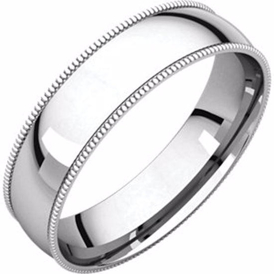 MGRL4:602:P Palladium 5mm Light Comfort Fit Milgrain Band 