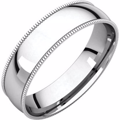 MGRL7.5:623:P Palladium 5mm Light Comfort Fit Milgrain Band 