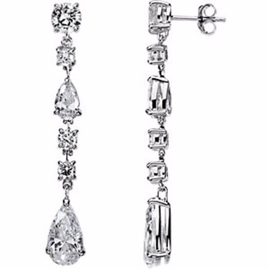 66981:60003:P Sterling Silver Cubic Zirconia Earrings