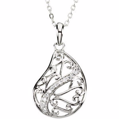 R45169:600010:P Sterling Silver Comfort Tear Necklace