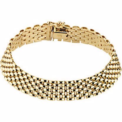 CH897:111:P 14kt Yellow 10.25mm Panther 7" Bracelet