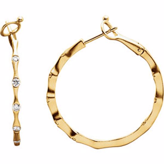 66766:1002:P 1/2 CTW Diamond Inside/Outside Hoop Earrings