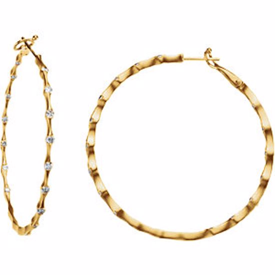 66766:1007:P 1 1/5 CTW Diamond Inside/Outside Hoop Earrings
