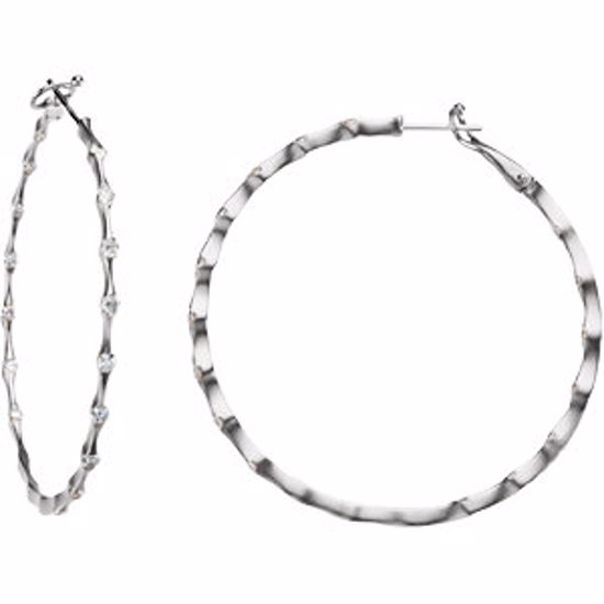 66766:1010:P 1 1/5 CTW Diamond Inside/Outside Hoop Earrings