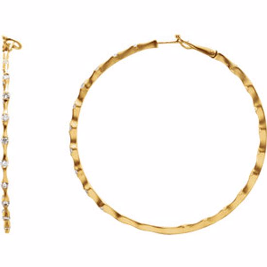 66766:1013:P 1 1/2 CTW Diamond Inside/Outside Hoop Earrings