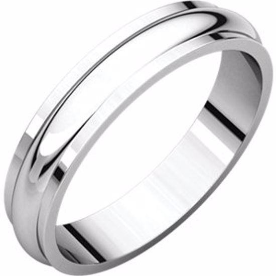 HRE7:32966:P Platinum 4mm Half Round Edge Band