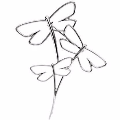 84366:103:P 14kt White Dragonfly Fashion Brooch