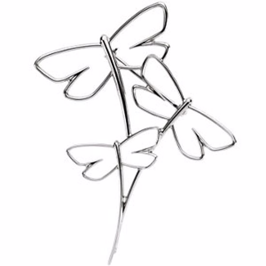 84366:103:P 14kt White Dragonfly Fashion Brooch
