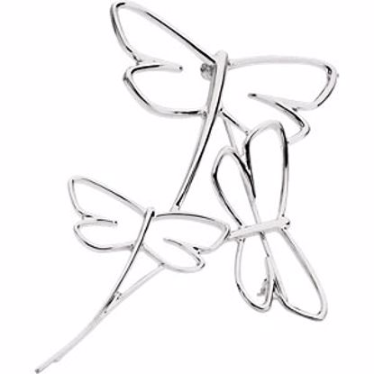 84366:105:P Sterling Silver Dragonfly Fashion Brooch