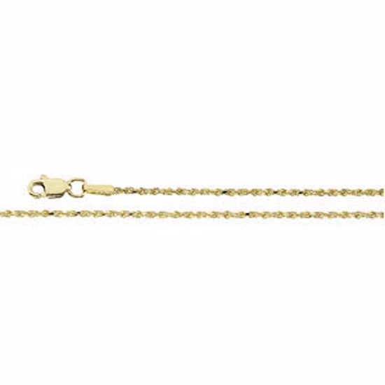 CH511:242149:P 10kt Yellow 1.5mm Diamond Cut Rope 18" Chain