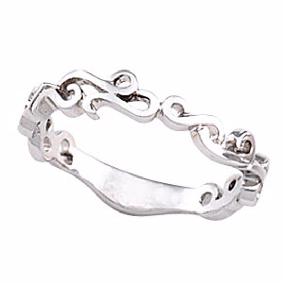 10663:79523:P 14kt X1 White 4mm Scroll Design Band