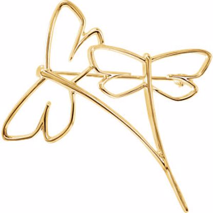84453:101:P 14kt Yellow Dragonfly Brooch
