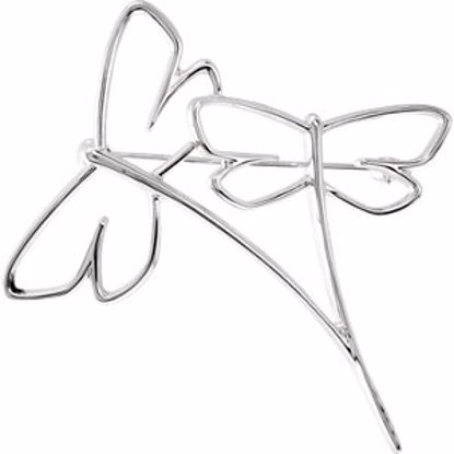 84453:102:P 14kt White Dragonfly Brooch