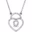 66509:84407:P 14kt White 1/4 CTW Diamond Heart Padlock 16" Necklace
