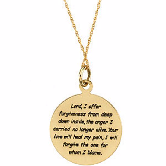 R45109:1010:P 14kt Yellow 20mm  Offering Forgiveness 18" Necklace with Box
