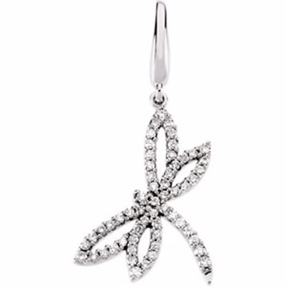 67131:84413:P 14kt White 1/3 CTW Diamond Dragonfly Charm