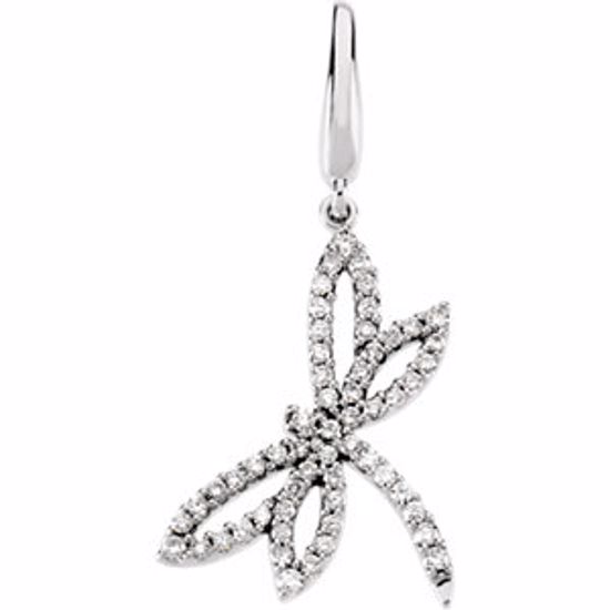 67131:84413:P 14kt White 1/3 CTW Diamond Dragonfly Charm