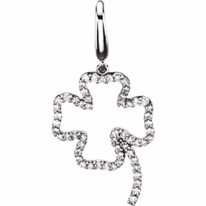 67119:84416:P 14kt White 1/4 CTW Diamond Clover charm