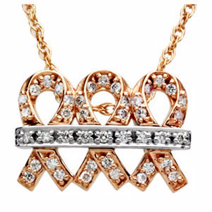 R45144:10200:P 14kt Rose & White 11.25x16.25mm 1/5 CTW Diamond 18" Necklace 