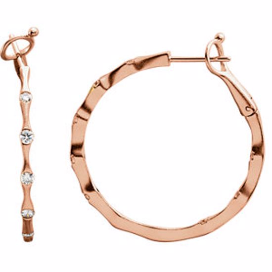 66766:1019:P 1/2 CTW Diamond Inside/Outside Hoop Earrings