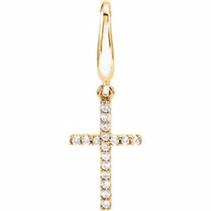 R45180:100002:P 14kt Yellow .08 CTW Diamond Petite Cross Charm/Pendant