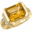 67198:71381:P 14kt Yellow Citrine & 1/5 CTW Diamond Ring