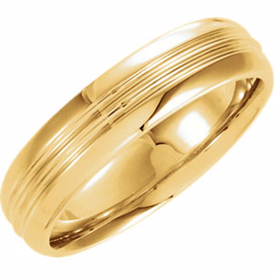 50100:100:P 14kt Yellow 6mm Comfort-Fit Design Band Size 11.75