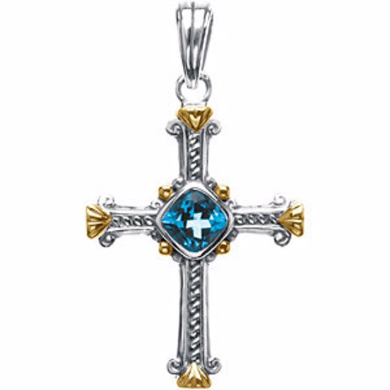 R45183:101:P Two-Tone Cross Pendant