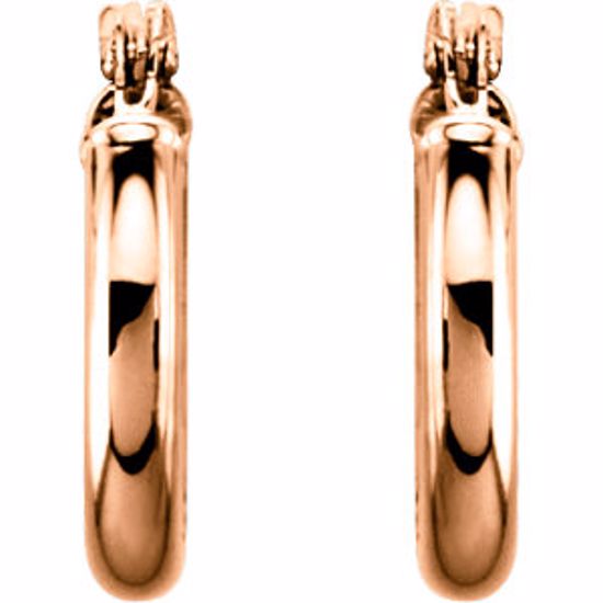 20270:163840:P 14kt Yellow 13mm Tube Hoop Earrings