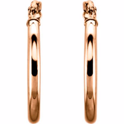 20270:163850:P 14kt White 20mm Tube Hoop Earrings