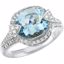 67243:60001:P Aquamarine & Diamond Accented Ring
