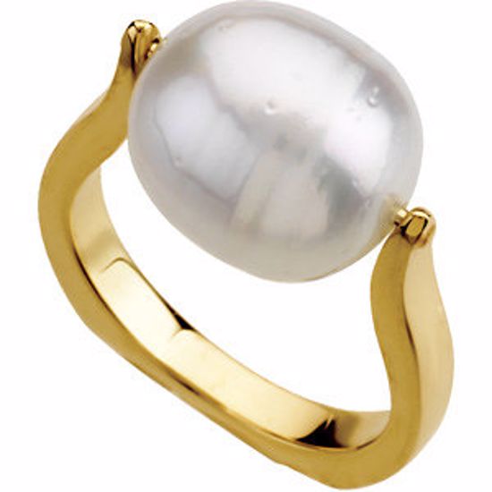 67270:6001:P 14kt Yellow South Sea Cultured Pearl Ring 