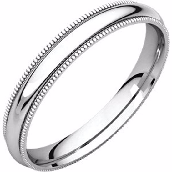 MGR10:200:P Platinum 3mm Milgrain Comfort Fit Band