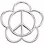 84549:100003:P Floral Peace Sign Pendant