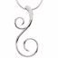 69225:60001:P SCROLL PENDANT ON AN 18" SPARKLE SINGAPORE CHAIN