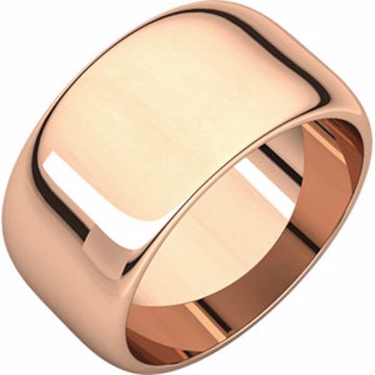 HR6:63643:P 14kt Rose 10mm Half Round Wedding Band