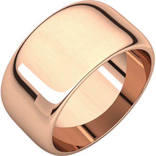 HR6:63643:P 14kt Rose 10mm Half Round Wedding Band