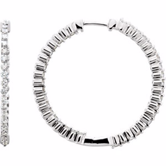 67339:100002:P 1 CTW Diamond Inside/Outside Hoop Earrings