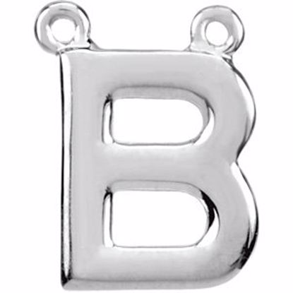 84575:105:P Sterling Silver Letter "B" Block Initial Necklace Center