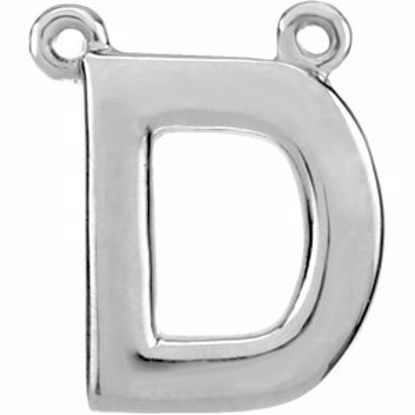 84575:108:P 14kt White Letter "D" Block Initial Necklace Center