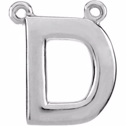 84575:109:P Sterling Silver Letter "D" Block Initial Necklace Center