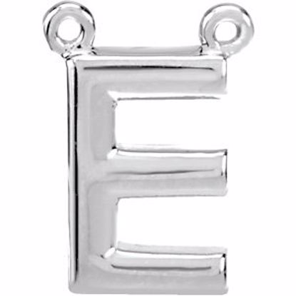 84575:112:P Sterling Silver Letter "E" Block Initial Necklace Center
