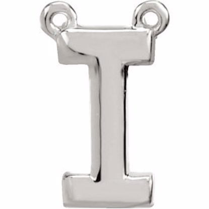 84575:119:P 14kt White Letter "I" Block Initial Necklace Center