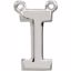 84575:119:P 14kt White Letter "I" Block Initial Necklace Center