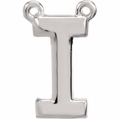84575:120:P Sterling Silver Letter "I" Block Initial Necklace Center