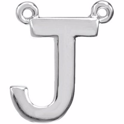 84575:123:P 14kt White Letter "J" Block Initial Necklace Center