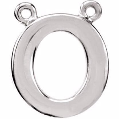 84575:136:P Sterling Silver Letter "O" Block Initial Necklace Center